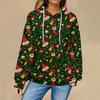 Женская повседневная мода рождественский принт длинный рукав пуловер толстовки с капюшоном свитшоты