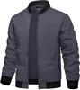 Bomber Jacket Windproof Golf Jumper Casual Motorcycle Wear Jacket Cold Weather Stadium Jacket Military Windbreaker Business Dark Gray L [KEFITEVD]