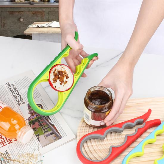 Yousheng Bottle Opener Cap Twister Four-in-One Jar Lid Opener Anti-Slip Grip Easy Twist Off Caps Multiple Colors Kitchen Gadget