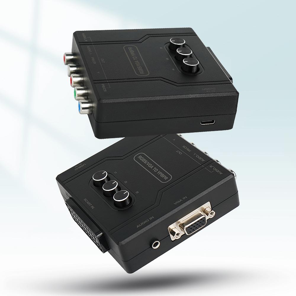 Bitfunx RGBS VGA в YPBPR Компонентный Конвертер SCART в YPBPR YCBCR Для Ретро Игровых Консолей Nintendo 64 PS1 PS2 Dreamcast