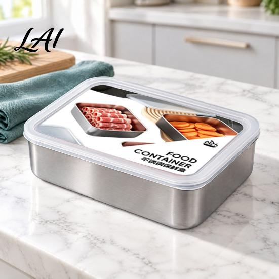 Versatile Airtight Storage for Pantry Stainless Steel Food Containers with Glass Lids Reusable Metal Keepers Leftovers Leakproof Kitchen Prep