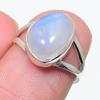 Кольцо из стерлингового серебра 925 пробы с натуральным радужным лунным камнем S.6 O8H28