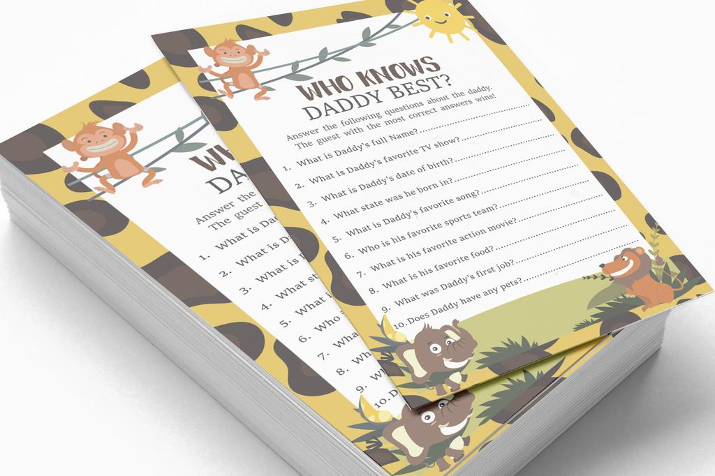 Inkdotpot 50 BabyA AlphabetA ABCA GameA Jungle Animals Baby Shower Game Gender Neutral Party