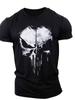 Oversized Harajuku Skull Print T-Shirt Summer Muscle Men's Sports Personality Short Sleeve Outdoor Stretch Quick Dry O-Neck Top