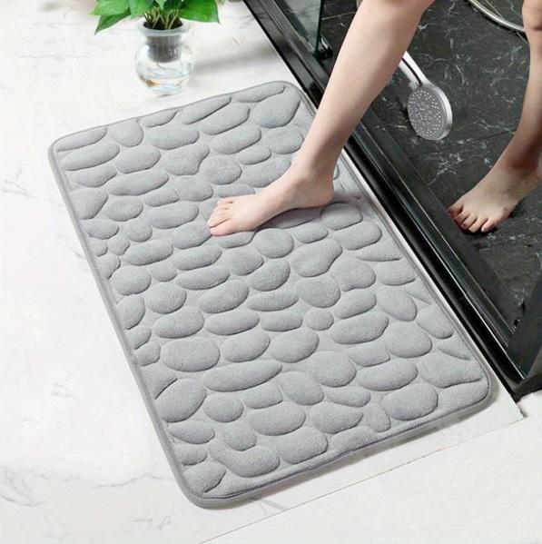 Soft Foam Bathroom Mat 40 x 60 Gray - Super Soft Bathroom Rug, Anti-Slip, Quick-Drying
