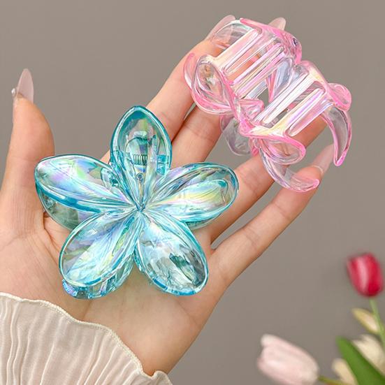 Женская заколка для волос с прозрачным градиентным цветом, задняя часть головы, коготь для волос, сильная хватка, аксессуары для волос в виде акулы, повседневная одежда