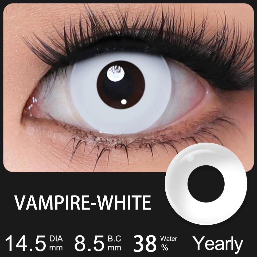 FUNSACHY Cosplay Black White Contact Lenses for Eyes 1Pair Colored Anime Lens Eye Makeup Pupil Halloween Women Men's Accessories