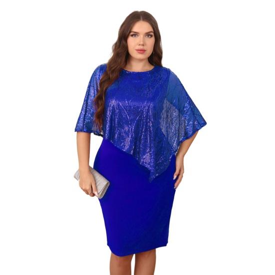 Женское платье-накидка без рукавов с накладными пайетками, облегающее платье-карандаш с пайетками большого размера, женское вечернее платье миди