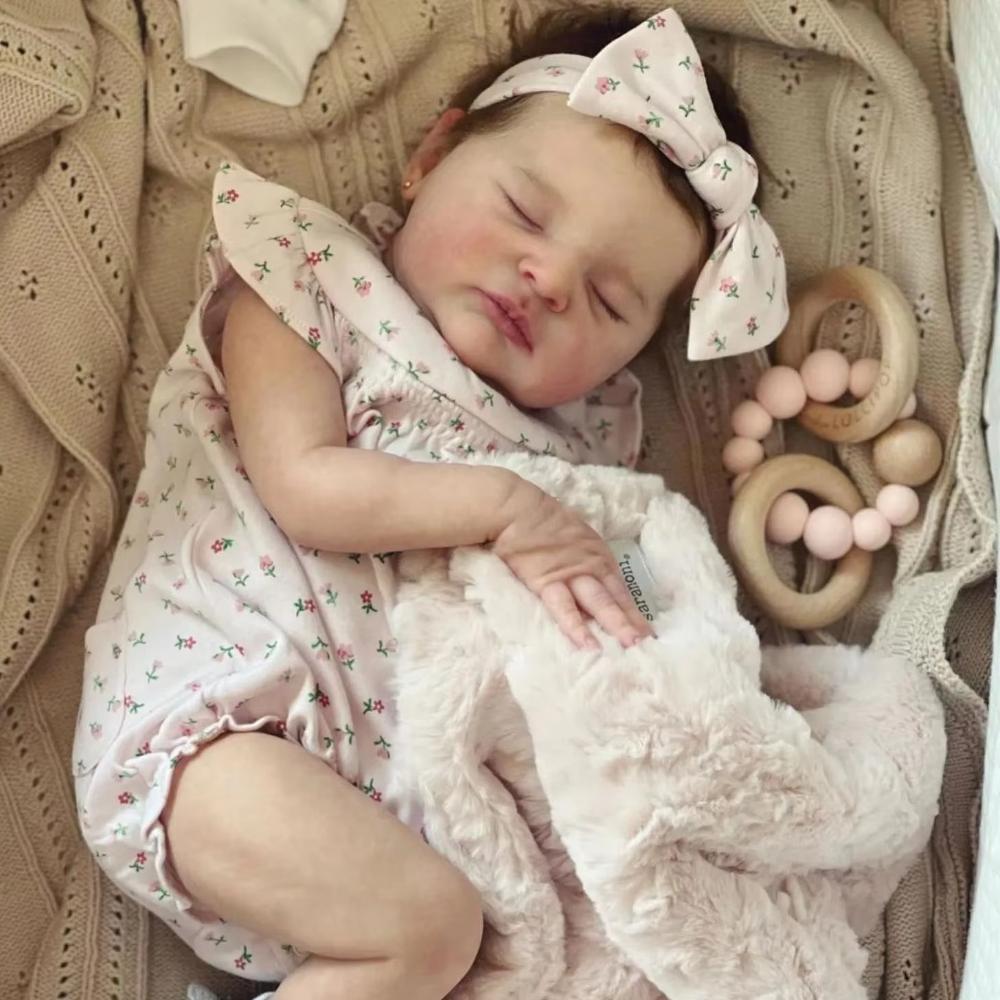 50cm Cotton Body Simulation Reborn Doll Lifelike Sleeping Girl Cosplay Rebirth Doll Handmade 3D Painted Skin Baby Dolls Real Like Kid's Birthday Gifts