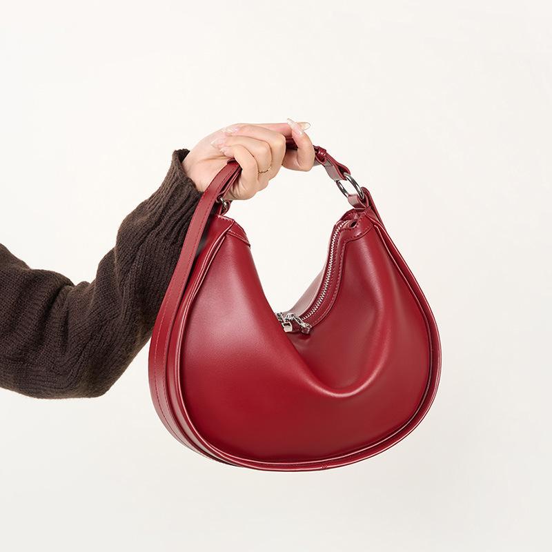 Сумка-полумесяц Niche Design из натуральной кожи, сумка подмышкой, простая сумка для пожилых людей на одно плечо, кроссбоди, универсальная женская сумка