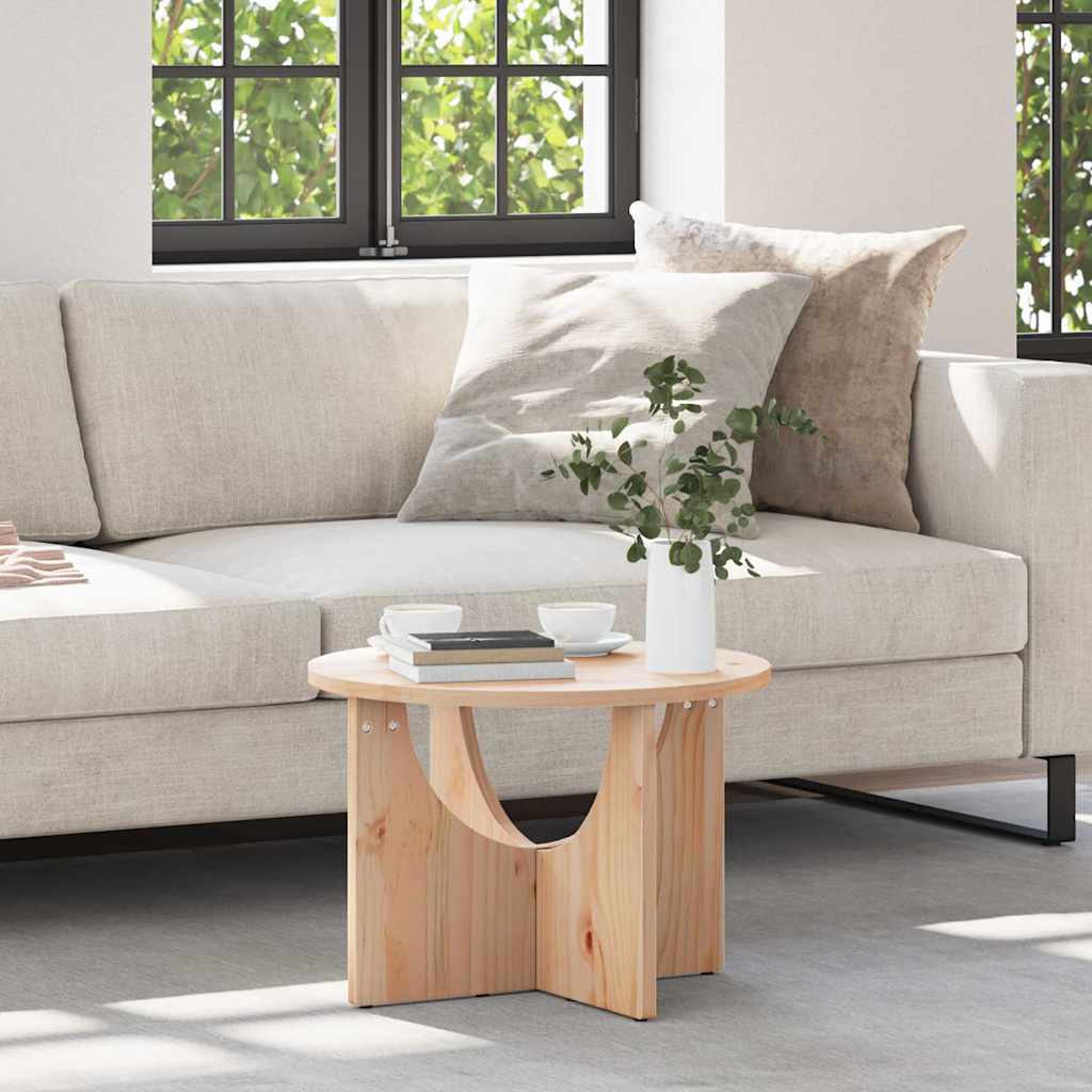 Natural Coffee Table 50 x 50 x 35 cm Solid Pine Wood