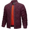 Autumn and Winter Men's Light Cotton Clothes Casual Rhombus Stand-up Collar Jacket Fashion Cotton-padded Jacket
