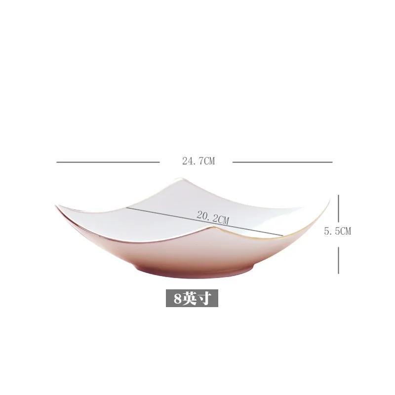 Керамическая глубокая суповая тарелка квадратная европейская глубокая квадратная тарелка сервировочное блюдо