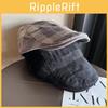 Vintage Corduroy Plaid Flat Cap With Adjustable Fit For Fall Winter Streetwear Style