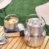 17-26cm Outdoor Camping Pot Stainless Steel Portable Single Pan Pot  Picnic