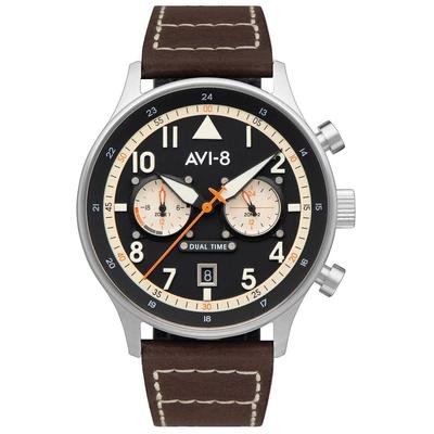 Мужские часы Hawker Hurricane Carey Dual Time Manston с черным циферблатом AV-4088-01