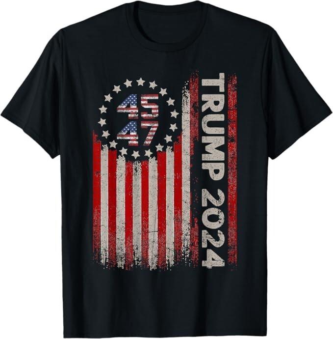 45 47 Trump 2024 American Flag Unisex T-Shirt Unisex T-Shirt