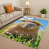 Kawaii Capybara Art Cartoon Living Room Non-Slip Area Rug Soft Carpet for Bedroom Playroom Sofa , Easy Clean Home Decor Doormat