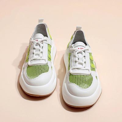 Женские сетчатые кроссовки разных цветов 2024 года, летние, новые, дышащие, удобные, универсальные, модные, на толстой подошве, спортивные, маленькие белые туфли