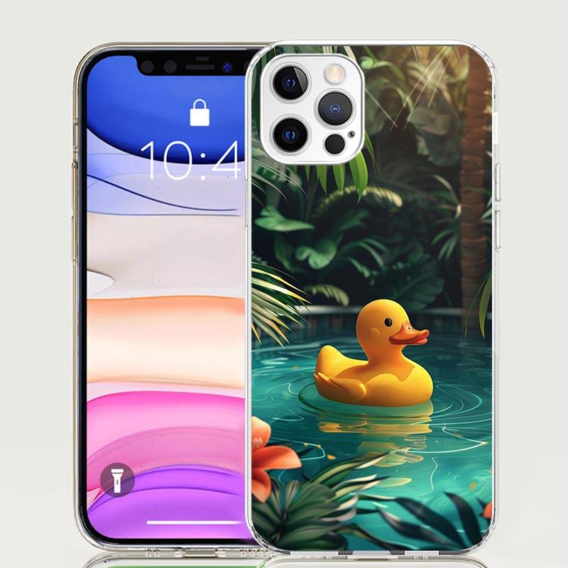 Rubber Ducks Swimming Pool Phone Case For iPhone 17 Air 16 15 Plus 11 14 Pro Max 13 Mini 12 7 8 + SE Pattern Art Customized Cove