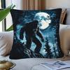 1pc Dreamy Bigfoot Yeti Pillowcase, Soft and Comfortable Polyester Short Plush Fabric, Single-sided Print, Does Not Include Pillow Insert, 44.96*44.96