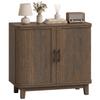 Sideboard Buffet Cabinet, Storage Cabinet with 2 Curved Doors, Adjustable Shelf and Legs for Dining Room, Dark Walnut