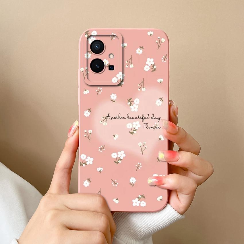 Для Vivo Y55 Y56 Y70 Y72t Y73 Y74 Y75 Y77 Y81 Y85 Модный чехол из жидкого силикона для телефона Милый узор с кошкой Противоударный Полностью защитный чехол Для корпуса Vivo
