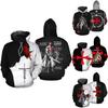 Cross Knight Cosplay Sweatshirt Soft Comfortable Unisex 3d Printed Hoodie Jacket For Medieval Style