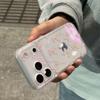 Transparent Cartoon Bear Phone Case with Integrated Button for Apple 14/15/16/17