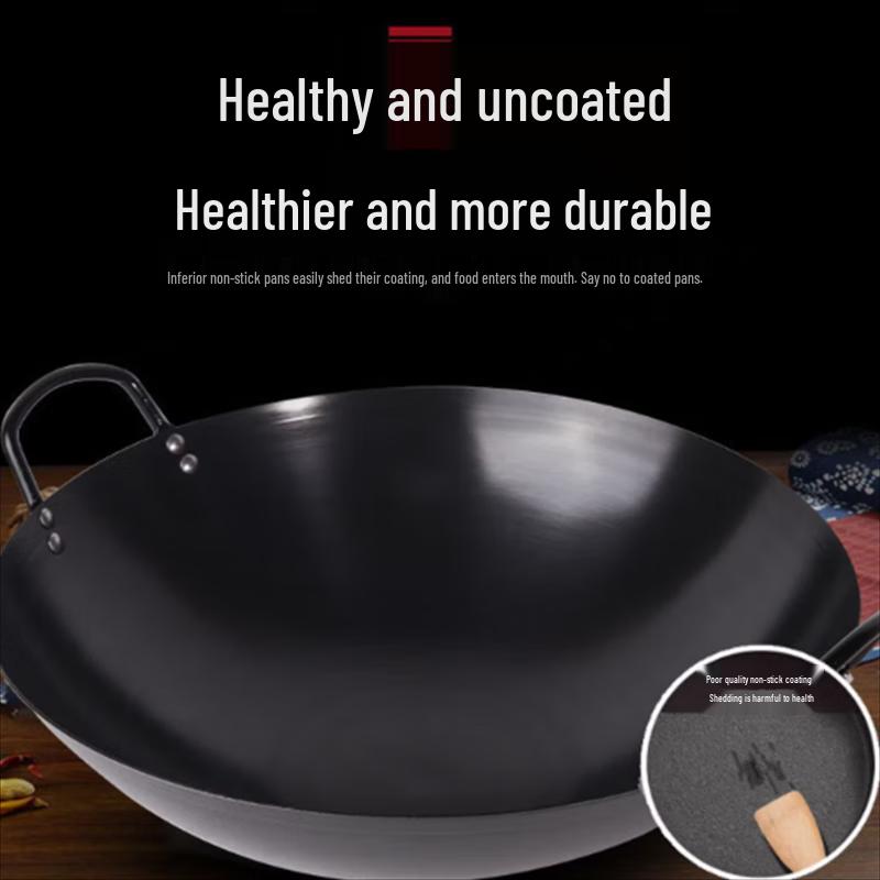Traditional Nitrided Wrought Iron Non-Stick Wok