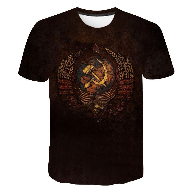 CCCP футболки СССР, Советский Союз, российский герб, уличная одежда с 3D принтом, мужская и женская модная футболка большого размера, футболки, топы, детская одежда