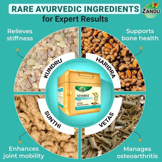 Zandu Seniorz Complete Joint Expert Tablet, 60 Tablets Helps Protect Joints, Relieve Joint Pain & Make Joints Strong, Supports Overall Joint Health