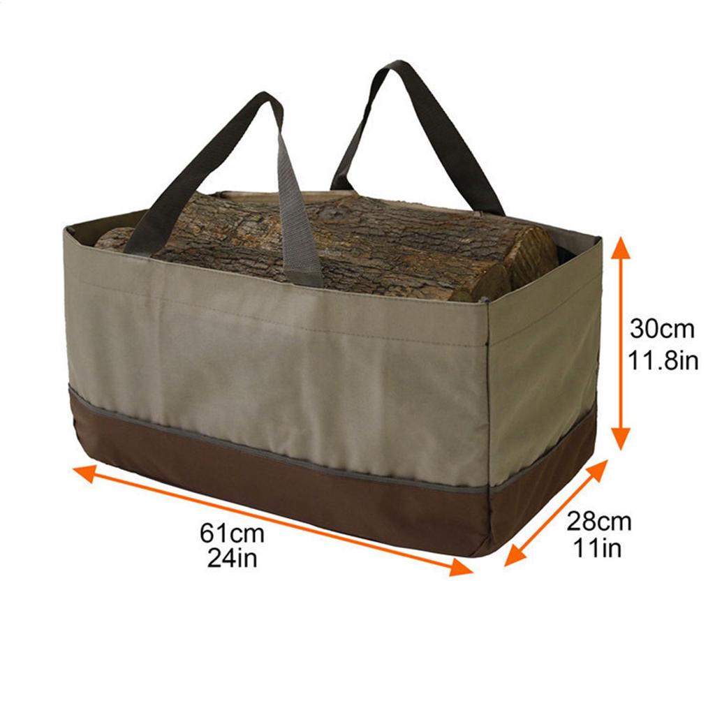Heavy-Duty Firewood Carrier Bag - Large Capacity Log Transporter with Sturdy Handles, Durable Oxford cloth Material