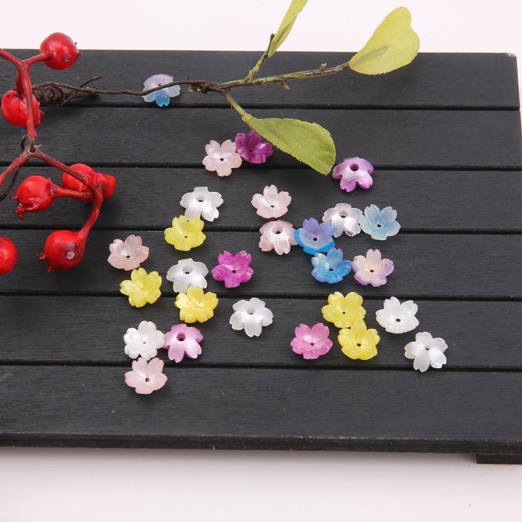 10pcs Acrylic Imitation Shell Flower Pendant Charm Beads for Jewelry Making Antique Accessories