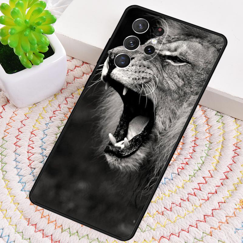 King Lion Roaring Silicone Phone Case For Samsung Galaxy note 10 pro S26 S25 S24 S23 S22 S21 Plus S25Ultra Capa Cover