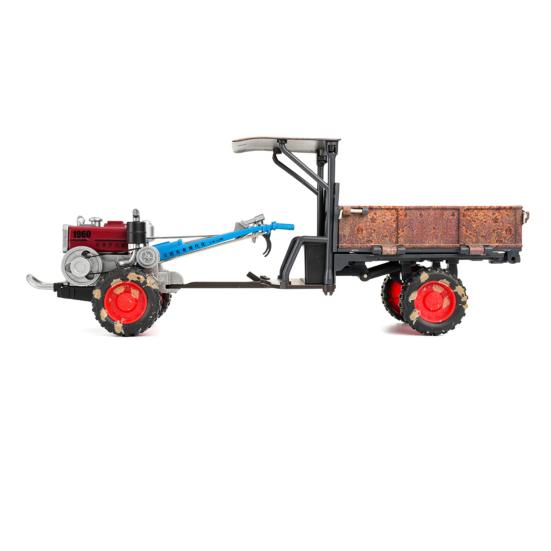 Винтажная модель трактора из сплава со звуковым светом, подвижная задняя каретка, литая под давлением ферма, грузовик, автомобиль, игрушка, украшение для рабочего стола, подарок для малышей, мальчиков и девочек