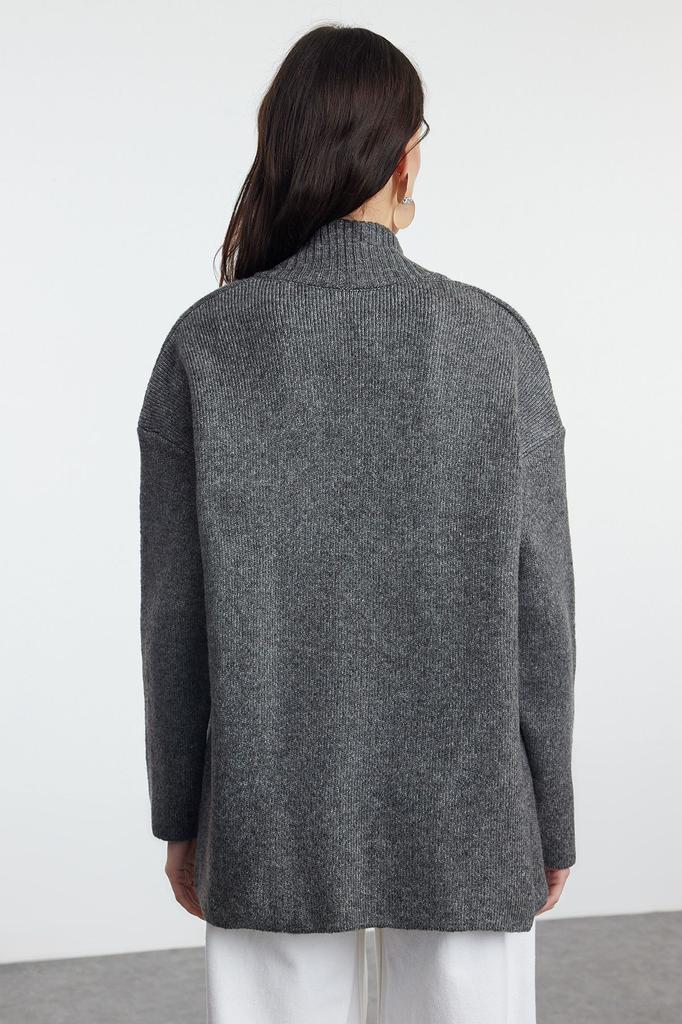 Женский модный стильный кардиган, широкий крой, мягкий текстурированный трикотаж, кардиган