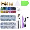 DIY Clothing Decoration Supplies Hotfix Rhinestone Applicator Kit with 7 Tips Hot Fix Setter Wand Tool for Fabric Craft Projects Shoes Bags Flatback