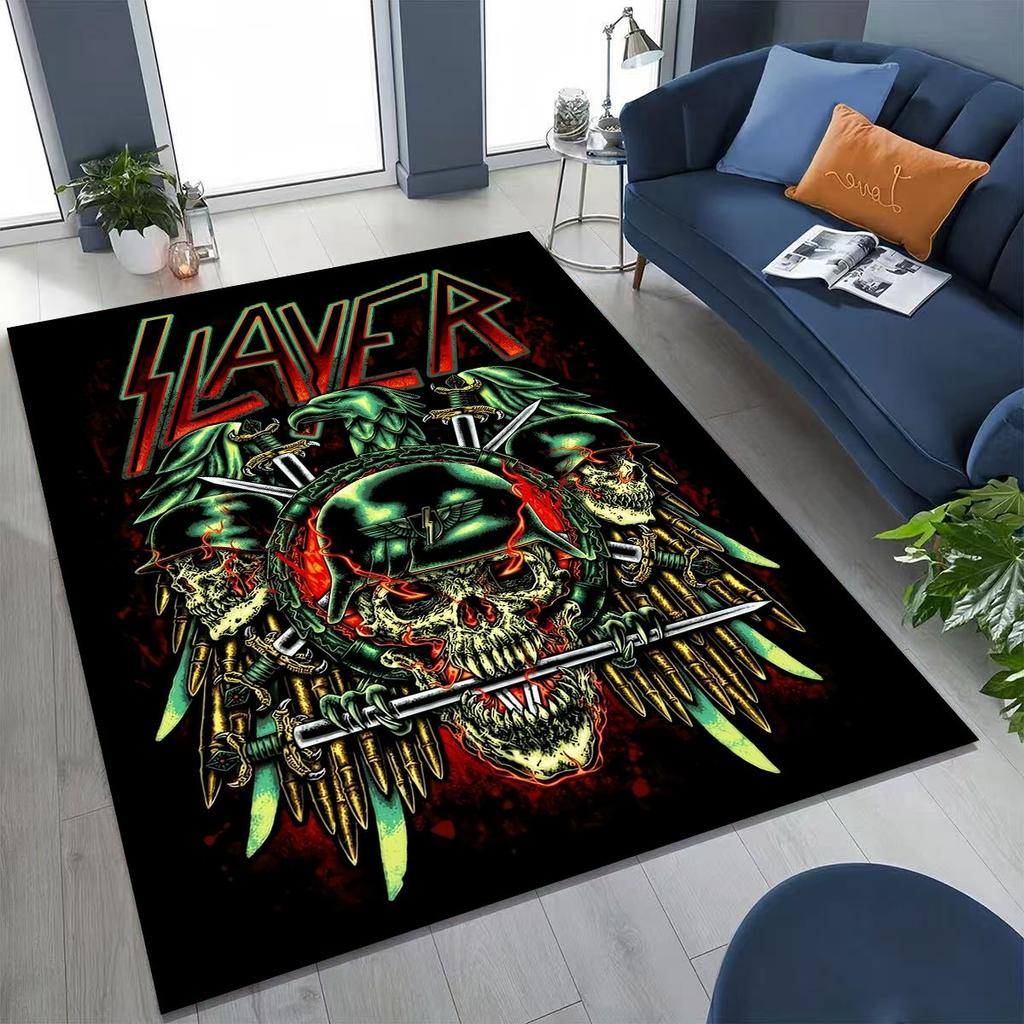 Ковер-ковер с изображением черепа, арт для хэви-метал рок-группы Slayer, для спальни, гостиной, дивана, домашний придверный коврик, декор, большой нескользящий коврик для пола