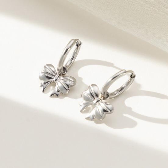 1 пара сережек-обнимашек с бантом из титановой стали, подарочные серьги-кольца для выпускного, свидания, свадьбы