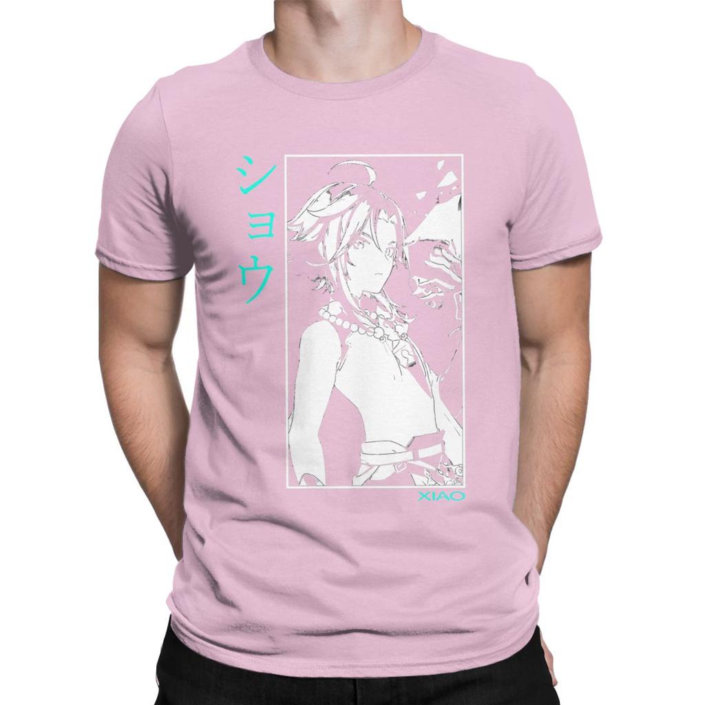 Men T Shirt Xiao Novelty Tees Short Sleeve Genshin Impact Anime Paimon Diluc Game T Shirt