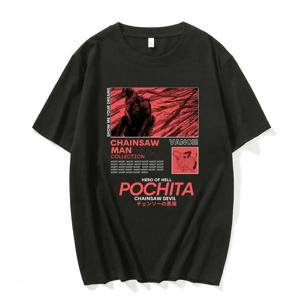 Футболка «Человек бензопилы» MAKIMA, футболка с японским аниме, футболки унисекс с рисунком манги, топы, забавная футболка с героями мультфильмов, унисекс, футболки в стиле хип-хоп, унисекс