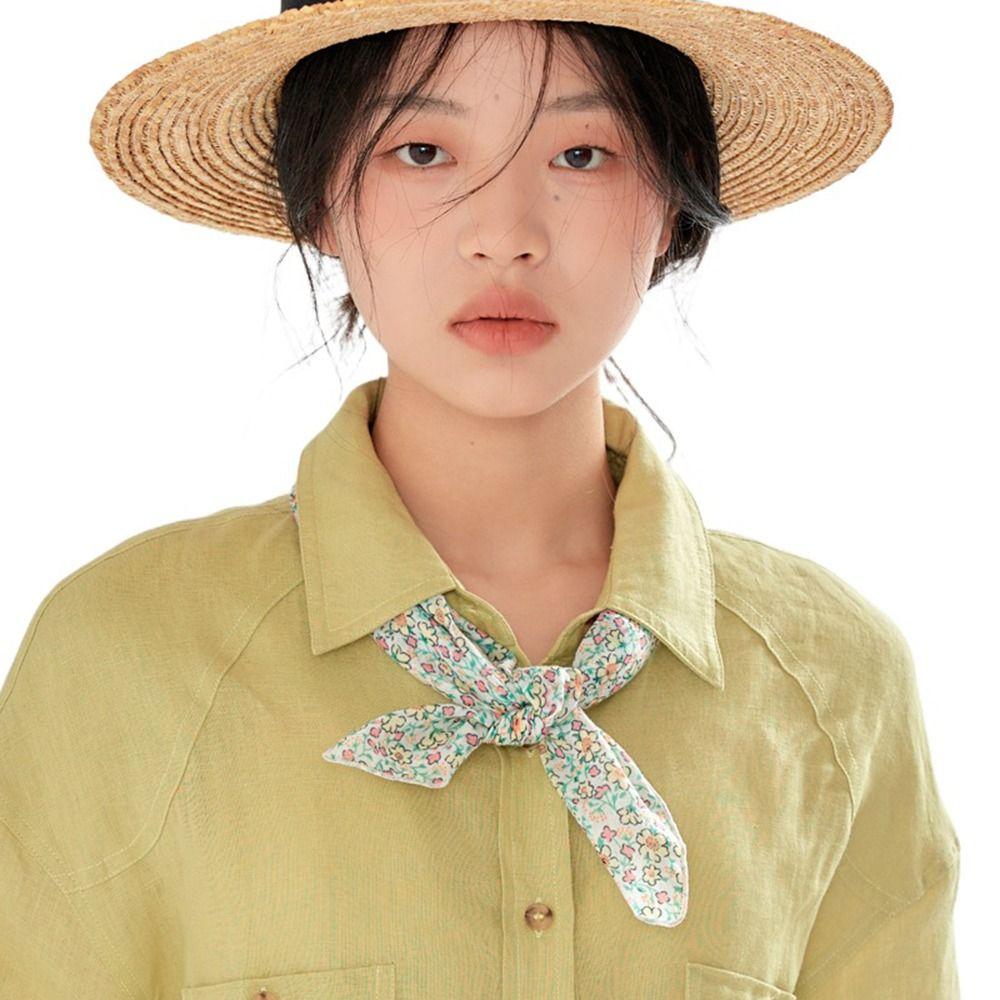 Scarf Accessories Neck Tie Flower Silk Scarf Square Scarf Hair Band Female Printed Scarf