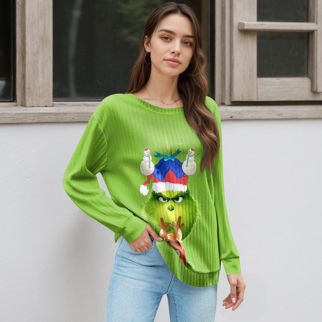 Женский принт Легкий Топ с круглым вырезом из матового хлопка