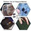 180PCS Sew On Snaps Button, Metal Snaps Fastener Press Studs Snap Fastener for Bag Clothes DIY Craft, 8mm/10mm/12mm/15mm