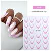 12 Pcs French Gradient Nail Stickers Waterproof Thin And Durable Solid Manicure Decals For Women And Girls