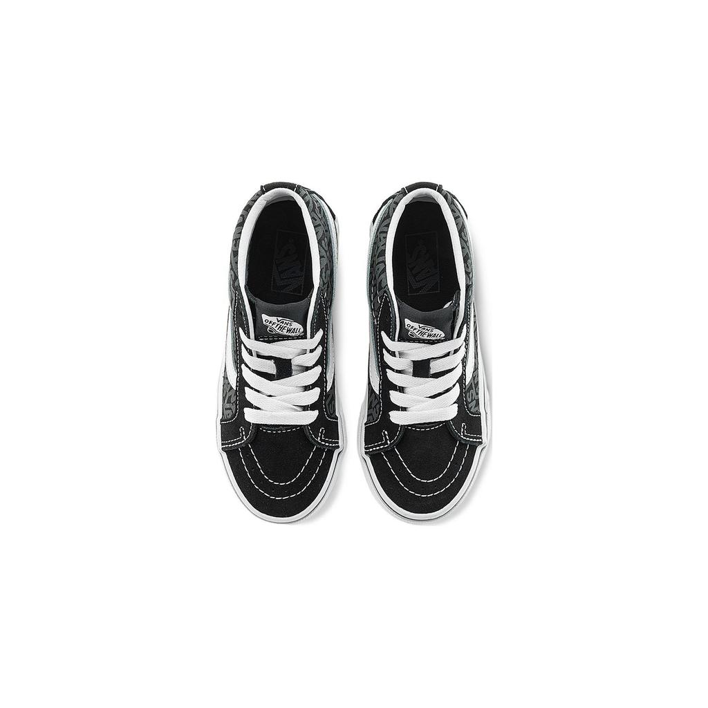 Vans SK8 Амортизация Устойчивая к истиранию амортизация, Износостойкие Ботинки для скейтбординга средней высоты Детские Черно-серые VN000BVP6BT