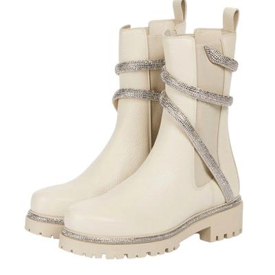 Модные ботильоны в форме змеи, со стразами, на толстой подошве, в стиле кэжуал, мотоциклетные, рыцарские, с бриллиантами, зимние, ботинки-труба