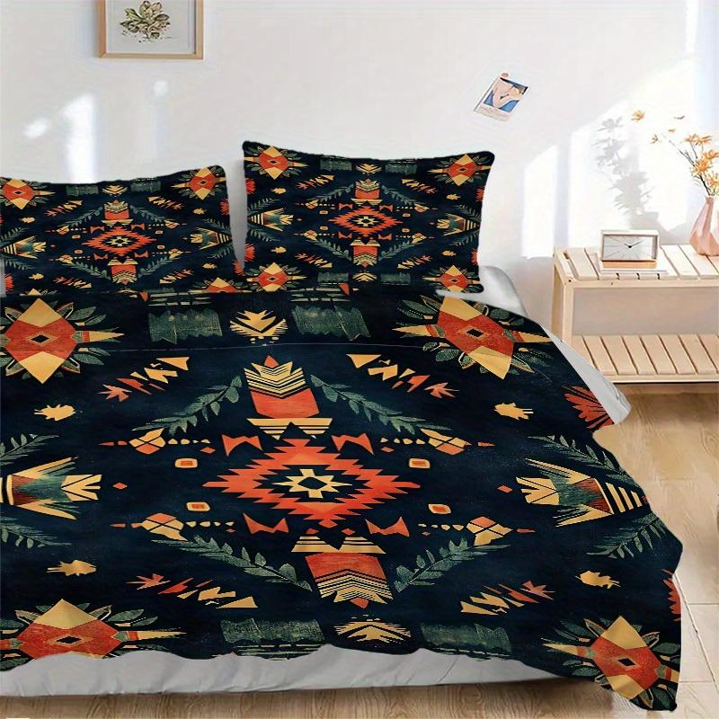 3pcs Navajo Pattern Soft Comfortable Bedding set, For Bedroom, Guest Room And Dorm, All - Season Use, High-Definition Printing126