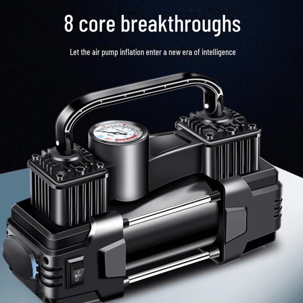 12V High-Power Dual Cylinder Portable Car Tire Air Pump
